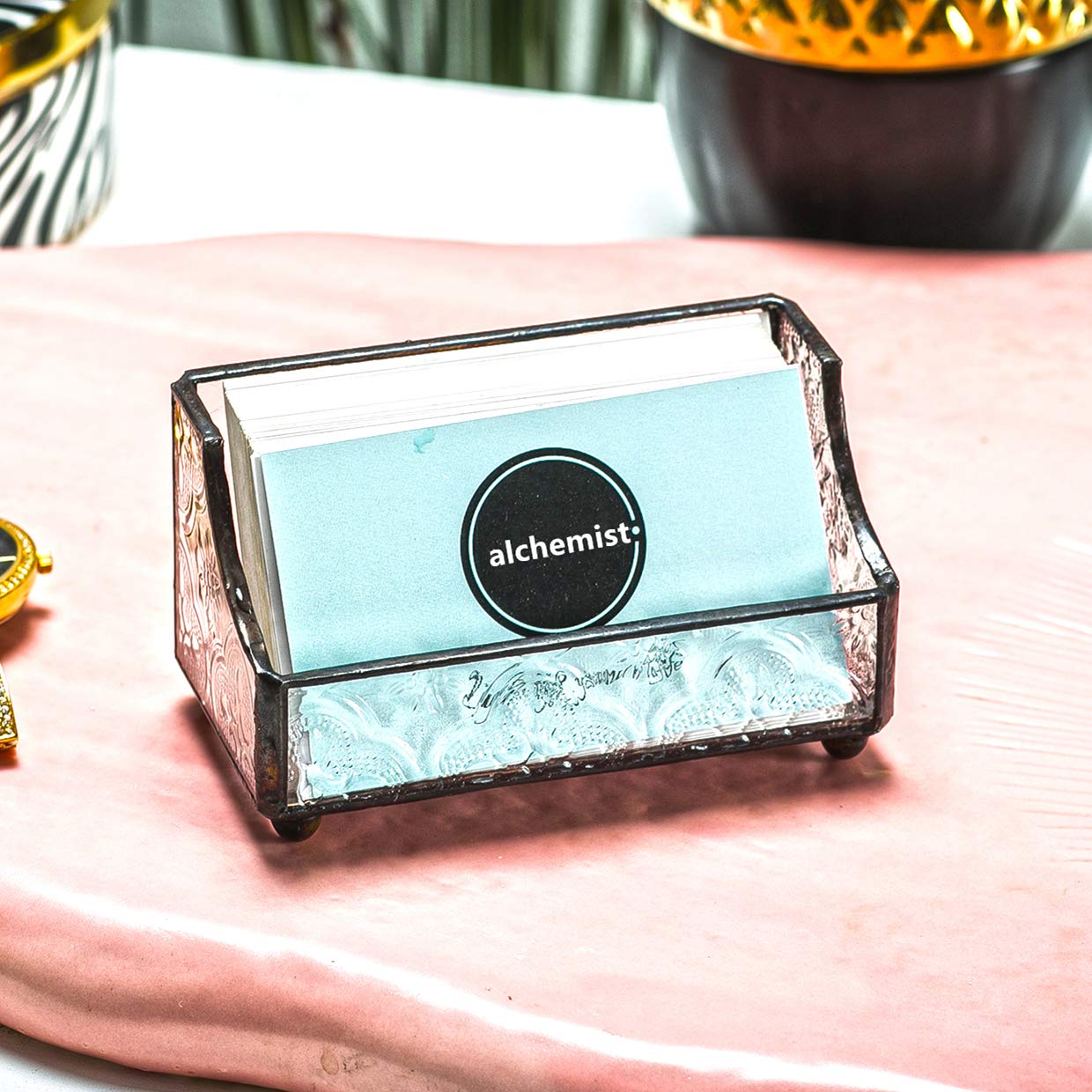 Amazon.co.jp: Utopz レトロステンドグラス名刺ホルダー、名刺